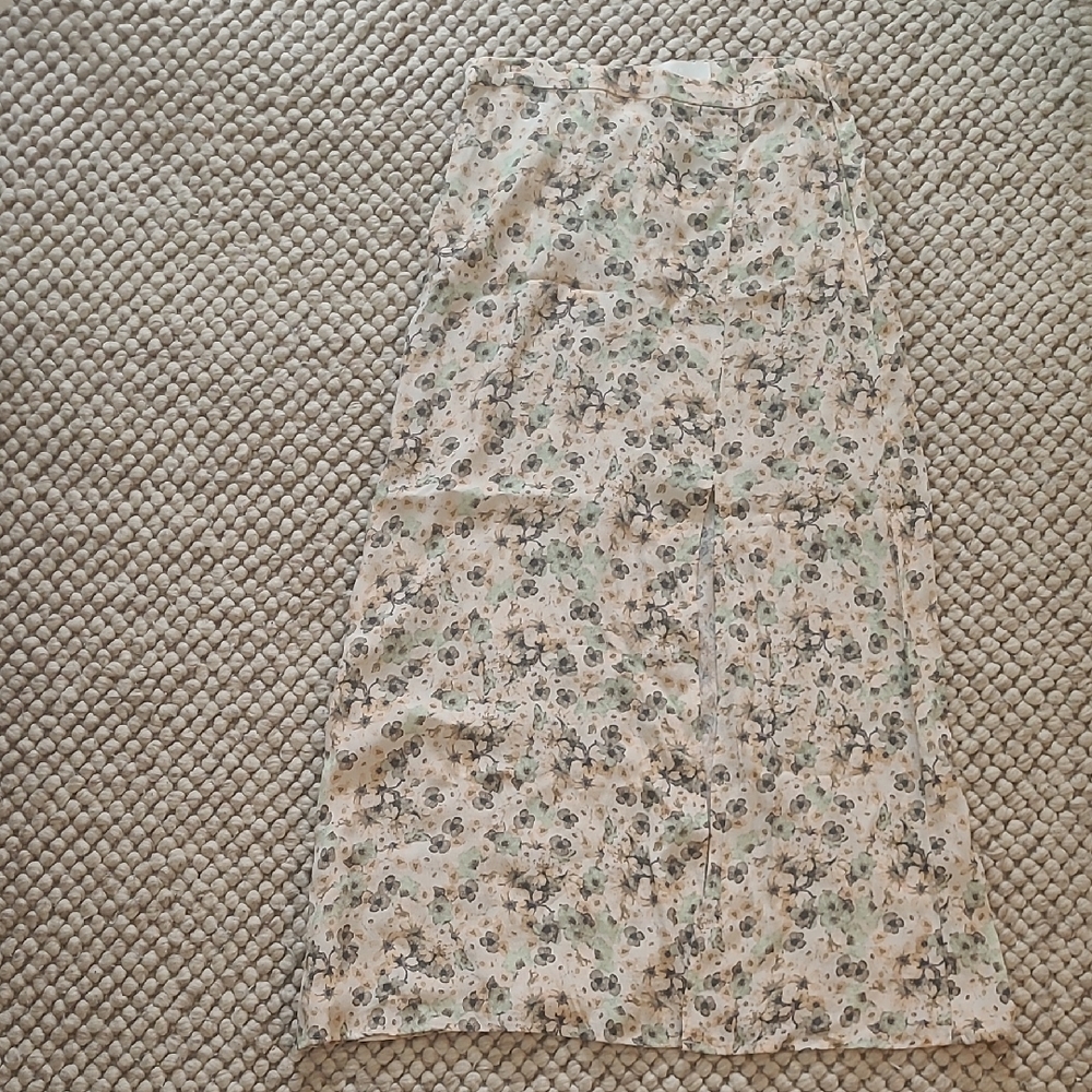 H&M Cream Midi Pencil Skirt with Slit
